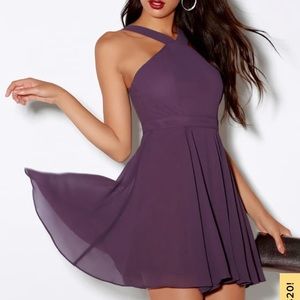 NEW Lulus Forevermore Dusty Purple Skater Dress